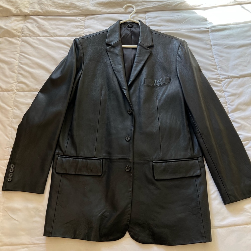 Leather Black Alfani Blazer